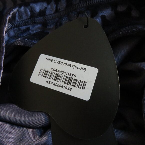 KILLSTAR Nine Lives Skirt in Purple Plum Gothic Maxi Burnout Velvet Size XS NWT - Picture 16 of 16